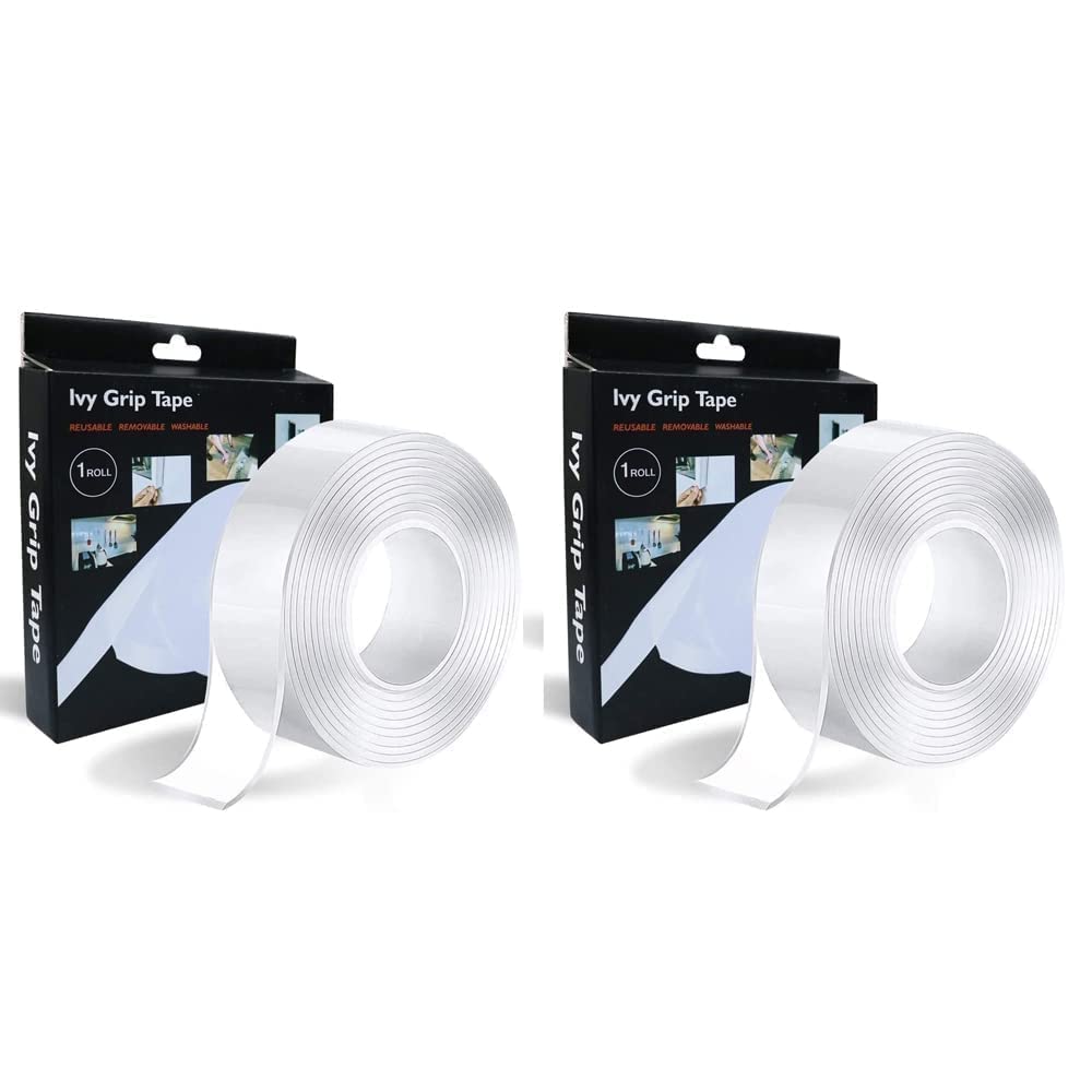 Eluxum Double Sided Tape Heavy Duty - Multipurpose Removable Traceless Mounting Adhesive Tape for Walls，Washable Reusable Strong Sticky Strips Grip Tape 3 meter (8 Ps)