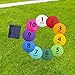 Aosekaa 10Pcs Numbered Markers Flat Cones, Anti Slip, Football Yard Markers Floor Dots for Classroom Exercise Sports Games