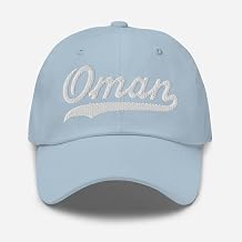 Oman Hat Oman Hat Baseball Cap Country Pride Headwear National Gift Adjustable Light Blue