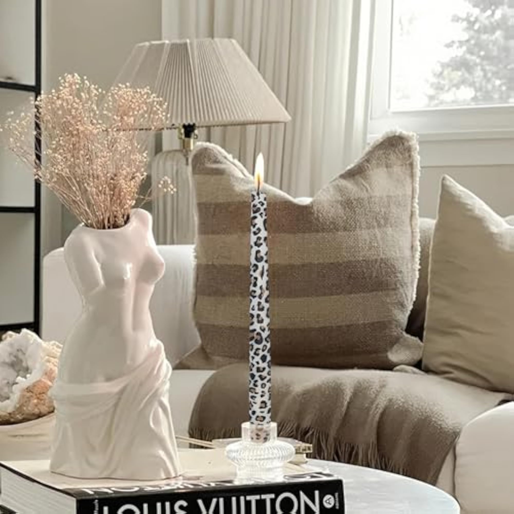 NJAO HOO Hand Printing Leopard Candlesticks - 2PCS