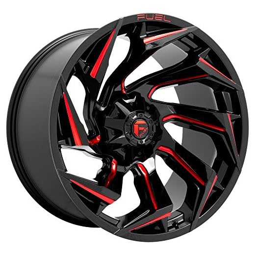 Fuel D755 Reaction 20x10 6x135/6x5.5" -18mm Black/Red Wheel Rim 20" Inch