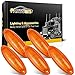 Partsam 5pcs Amber Lens Yellow 6 LED Top Clearance Cab Marker Roof Running Lights Lamps Assembly for Freightliner Cascadia Heavy Duty Truck Waterproof