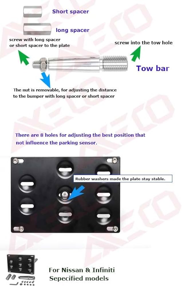 Amazon.co.jp: AXECO フロントバンパー 牽引フック ナンバープレート