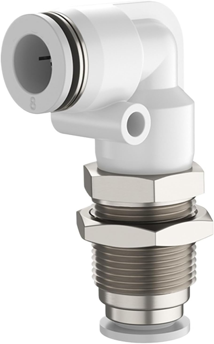 1pcs PLM Pneumatic Quick Connector L-shaped Elbow 4mm 6mm 8mm 10mm 12mm PU Hose White Air Connector Copper Baffle Bulkhead Connector(PLM-10)