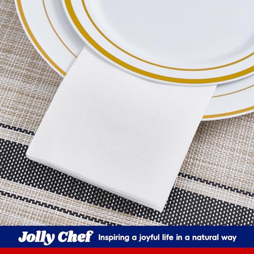 image for JOLLY CHEF 600 Pack Disposable Paper Napkins, Soft Bathroom Napkins fo