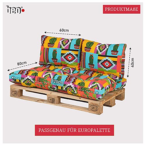Beo Palettenkissen Set für Palettenmöbel | Made in EU | UV-beständige, atmungsaktive Lounge Kissen | 1x Palettenkissen… – Bild 2