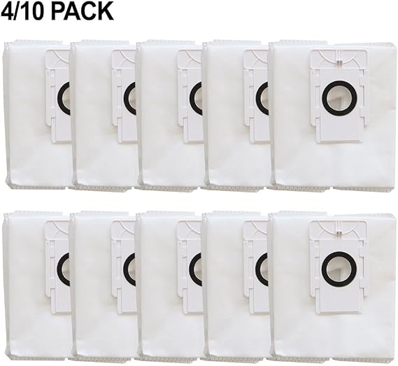 4/10 Pack Vacuum Dust Bags for Tapo RV10 Plus, RVA200, 4L Capacity Replacement Parts Accessories Dust Bag, Dust Bag Replacement for Vacuum Cleaner(10 PACK)