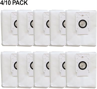 4/10 Pack Vacuum Dust Bags for Tapo RV10 Plus, RVA200, 4L Capacity Replacement Parts Accessories Dust Bag, Dust Bag Replacement for Vacuum Cleaner(10 PACK)