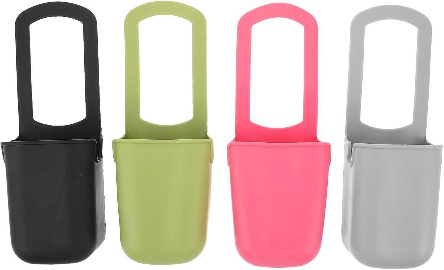 4pcs Hands Free Silicone Stroller Cup Holder - Water Bottle Cage Organizer for Bicycle Electric Scooters Wheelchair Carts - Silicone Water Bottle Holder
