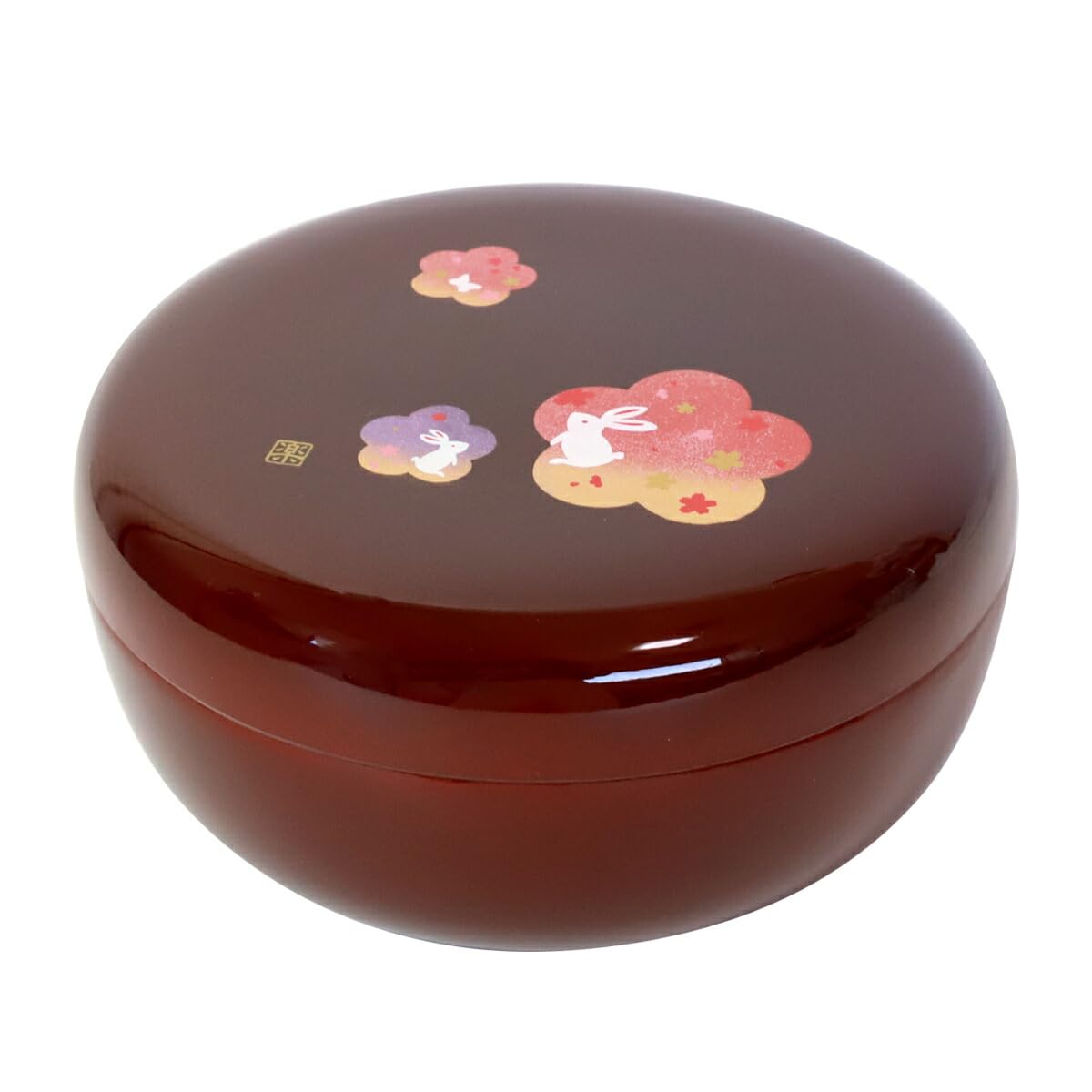 Amazon｜みよし漆器本舗 紀州塗り 菓子器 溜 宴うさぎ 18cm 紀州漆器