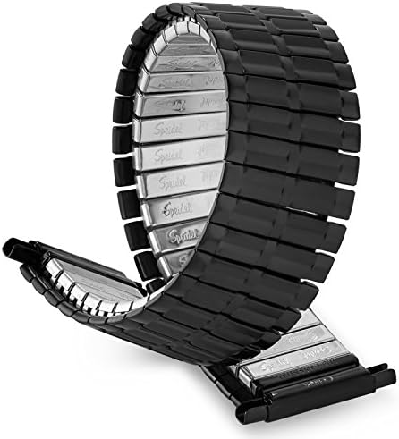 Speidel Men’s Stainless Steel Comfortable Stretch Watch Band Black PVD Replacement Strap, 16-22mm, Straight End with No Clasp, Long