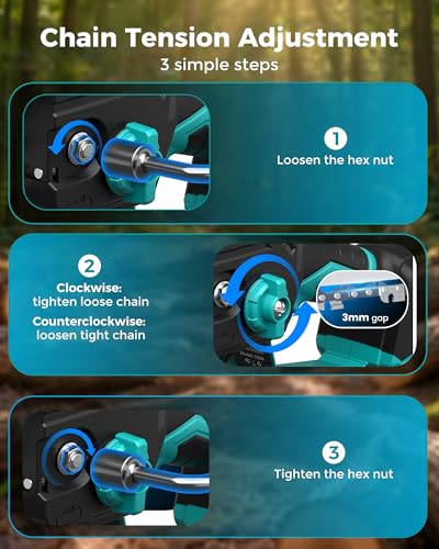 Image of 6 inch Mini Chainsaw Cordless for Wood Cutting, 1000W Brushless Motor,