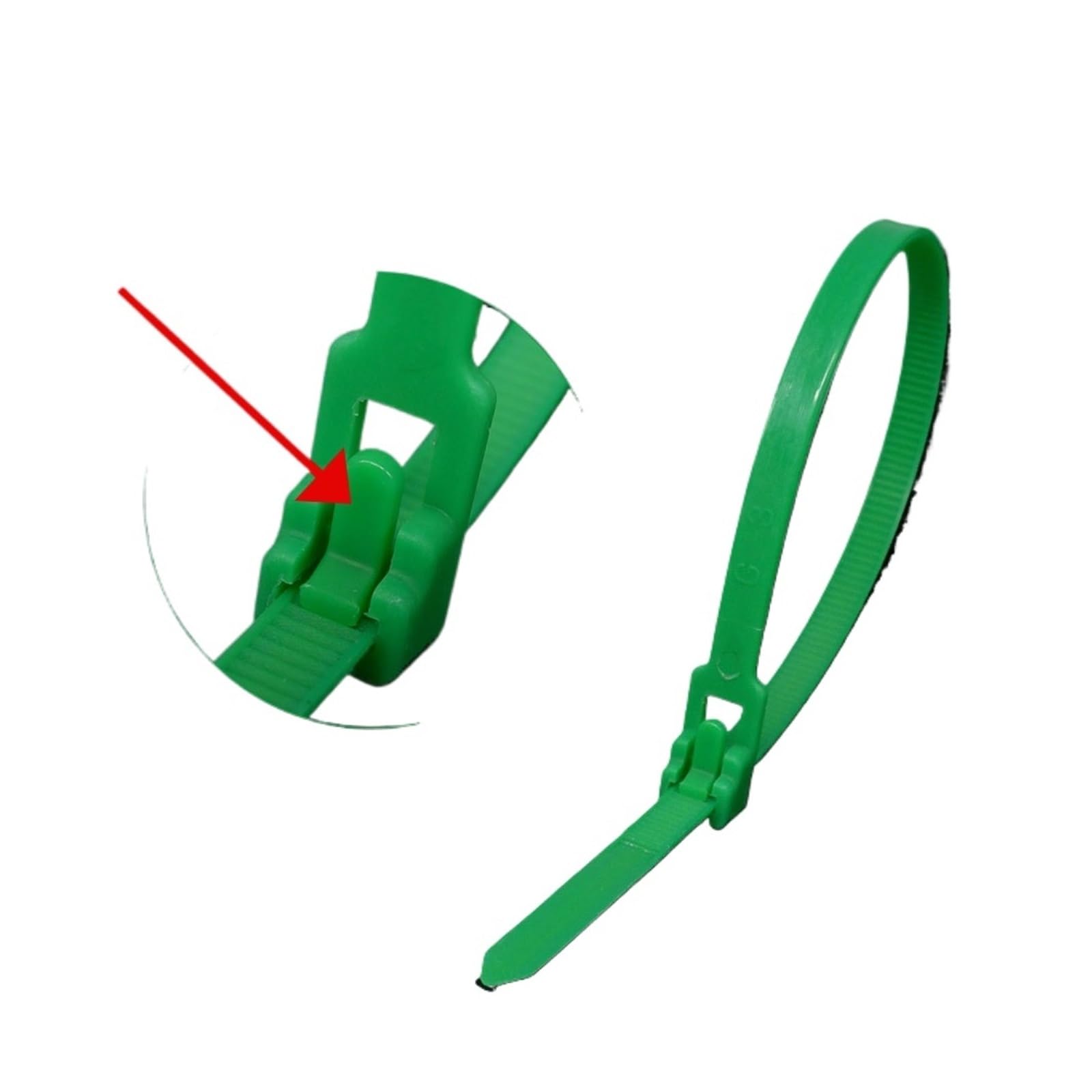 Attaches de câble en plastique et Nylon réutilisables, 100 pièces, attaches de câble à fermeture éclair détachables, sangles de liaison, noir, blanc, rouge, jaune, vert, attache de jardin(Red,8x200mm)