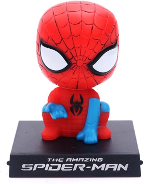 Avengers Shaking Head Car Decoration, Cool Car Ornament, Car Shaking Head Figurine S-pider Man Creative Ornament Car Accessories Action Figure Shaking Head Doll Hand-Made Model Mobile Phone Holder