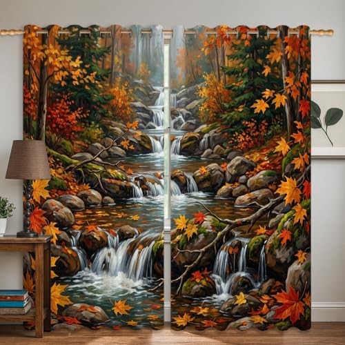 Rideaux occultants rochers rustiques orange pour une déco nature - 3