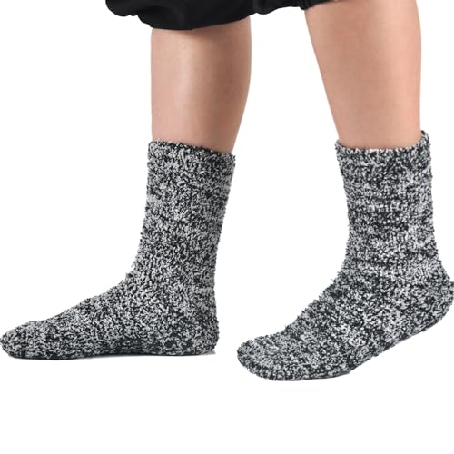 Fuzzy Grip Socks for Women Cozy Soft Fluffy Socks Non Slip Hospital Sock Thick Warm Slipper Sock 1/2 Pairs2