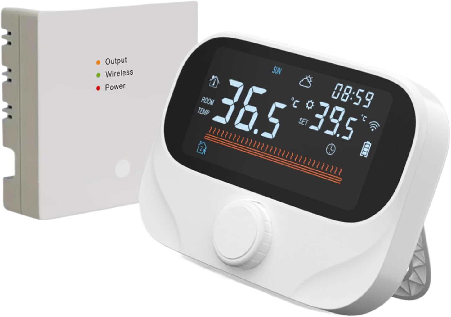 スマートプログラマブルタット - WiFi温度コントローラー、音声とアプリ制御デバイス | 家庭用RV、オフィス、寝室、屋内温室、リ