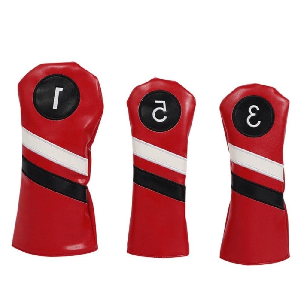 Couvre-club de golf en cuir set de 3 protections de luxe pour driver et bois