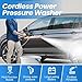 Cordless Portable Pressure Washer 48V Power Washer with Accessories – Rechargeable Jet Wash with Soap Bottle, 5M Hose & Nozzles for Car, Bike, Patio, Garden & Outdoor Cleaning
