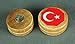 Buddel-Bini Magnet Türkei Flagge 28x12 mm runder Holz Zylinder hell Flaggenmagnet