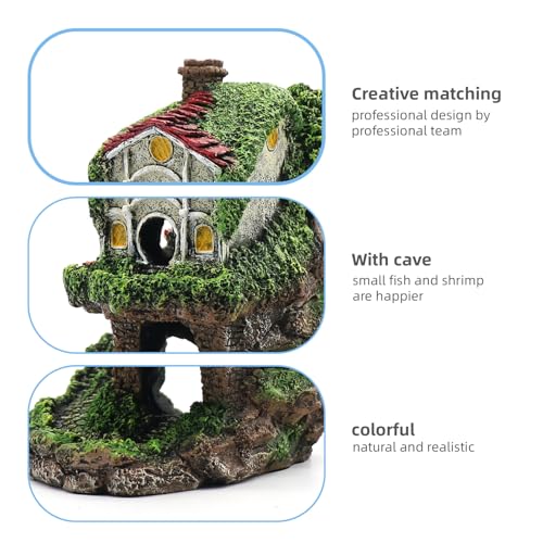 Image of relaqcc Aquarium Decor Hideaway Cave, Betta Fish Tank House Accessories for Amphibians, Goldfish, Shrimp, Conch