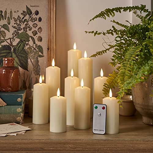 Lights4fun TruGlow Ivory Wax Flameless LED Pillar Candles #TOP22