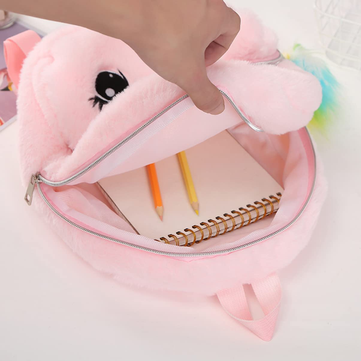 SHERCHPRY 3pièces à Pour Garçon Fille Peluche Licorne Créatif Rose Pour Rangement Sorties