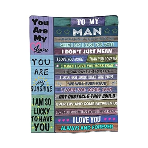 Gifts for Husband Boyfriend Blanket, i Love You Gifts for him, to My Husband Gift, Anniversary Christmas Wedding Romantic Gift for Husband Blanket 60 x 50 in Cover