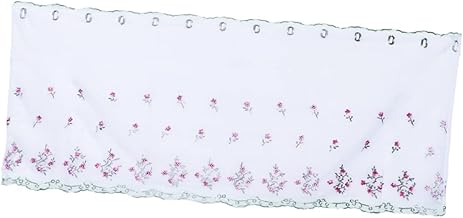ABOOFAN 1 Peça Sanefas De Cozinha Cortinas De Saia De Cozinha Tratamentos De Janela Sanefas De Janela De Flores Cortinas De Flores Sanefas Cortinas Bordadas Cortina Curta Meia Cortina