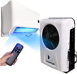 Treeligo 12V Trucks AC Rv Ar Condicionado 10000BTU Baixo Ruído, Auto Swing Blowing, Serve para Semi Caminhões RV Caravana A/C Unit (12 Volts)