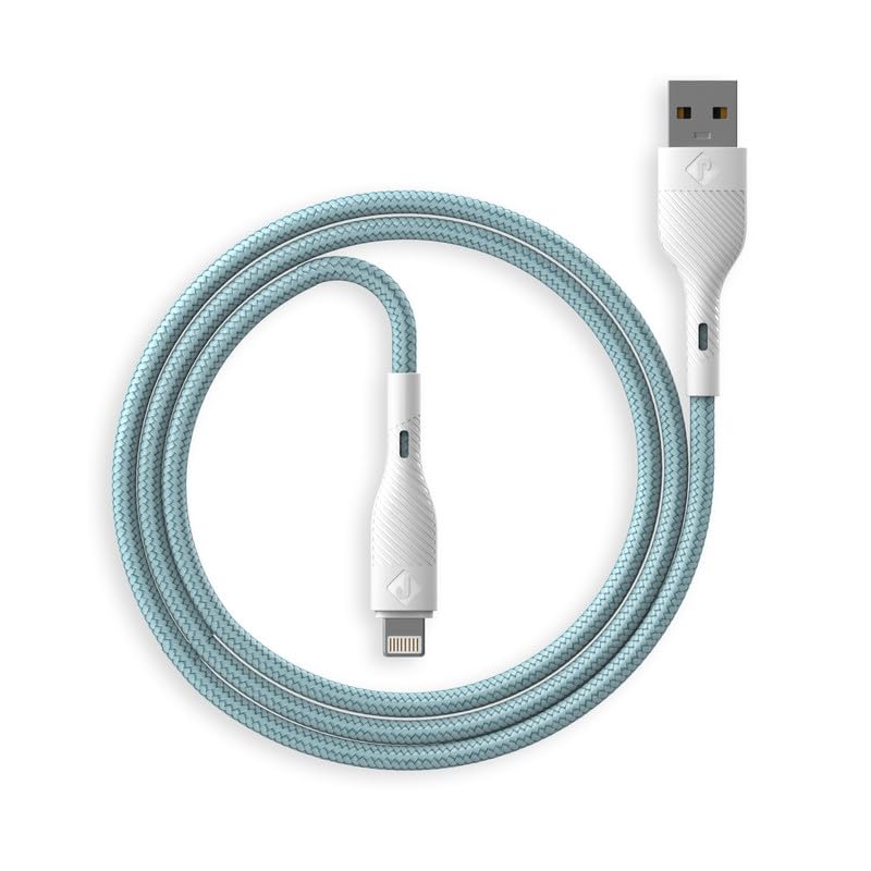 Snepp Essentials Nylon Braided USB to Lightning Fast Charging and Data Sync Cable Compatible for iPhone 13, 12,11, X, 8, 7, 6, 5, iPad Air, Pro, Mini 1.5 MTR CYAN PACK OF 1 (B0CFYW692G) Amazon Price History, Amazon Price Tracker
