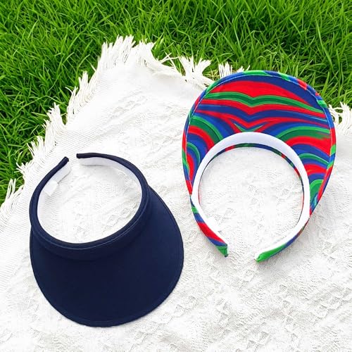 Image of 2 Pack Sun Visor Hats Women Men Clip On Wide Brim Visors Hat Outdoor Sports Golf Beach Travel Tennis Caps