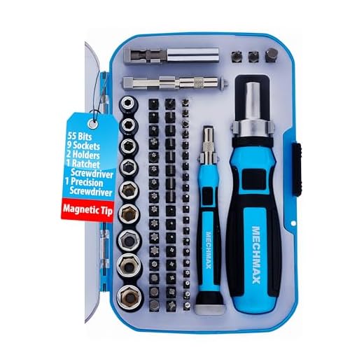 MECHMAX Ratcheting Screwdriver Bits & Socket Set 68 Piece, Magnetic Bits with Storage Case for Home, Garage, Office, Apartment, Dorm, Back to School, Bike, Electronics Projects, and as A Gift
