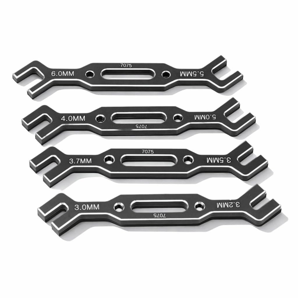 Dilwe Chiave di Regolazione Tirante RC, Strumento per Rimozione Giunto Sferico per Auto RC in Lega di Alluminio per Auto RC Modello 1/10 1/16 3.0mm‑6.0mm (Black)