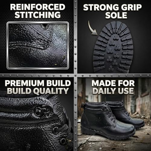 Image of Dvoy'X Men's Stylish Ankle Boots for Man | Premium Leather Look Lace-Up Boots | Super Comfortable Cushioned Sole | Casual & Formal Wear | Durable Affordable Everyday Footwear |