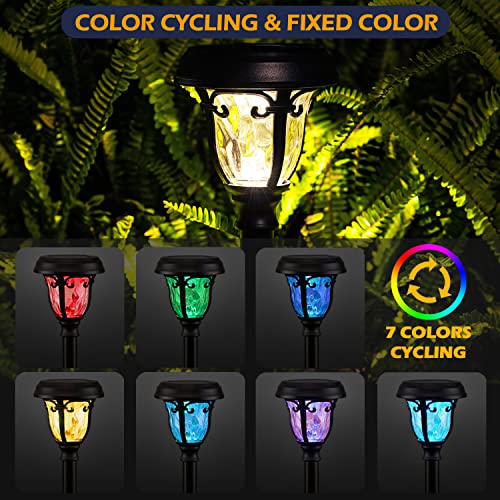 Leidrail 8 Rgb Color Changing Solar Pathway Lights & Solar Address Sign, Solar Lights Outdoor Waterproof Decoration For Garden #TOP2