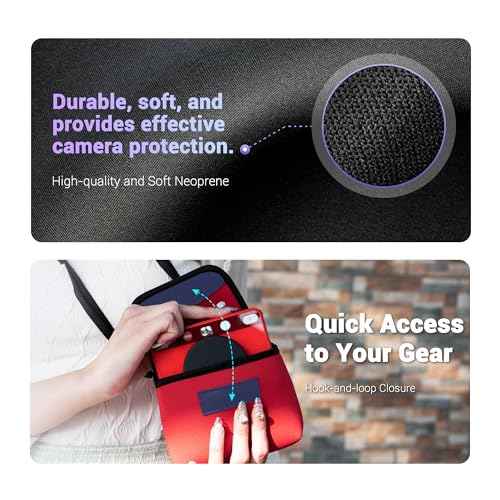Soft Neoprene Camera Case for Leica SOFORT 2 D-LUX 8 H35N X Half Camera, SOFORT 2 Case with Quick Access Opening Shockproof Camera Travel Pouch Sleeve Storage Protector for Leica DLUX8 Camera - BLACK by Kiorafoto - Image 3