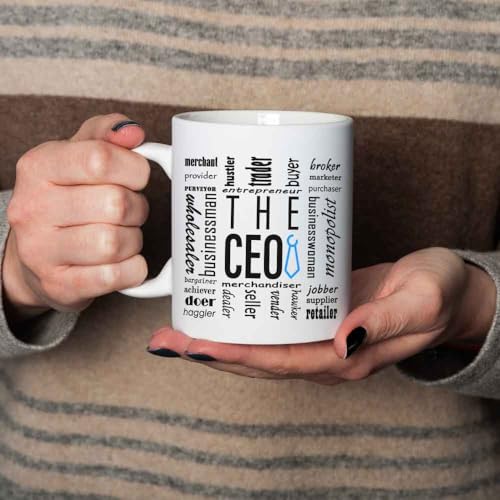 Taza de Café Estilizada THE CEO de Vidrio 11 oz Blanco miniatura 3