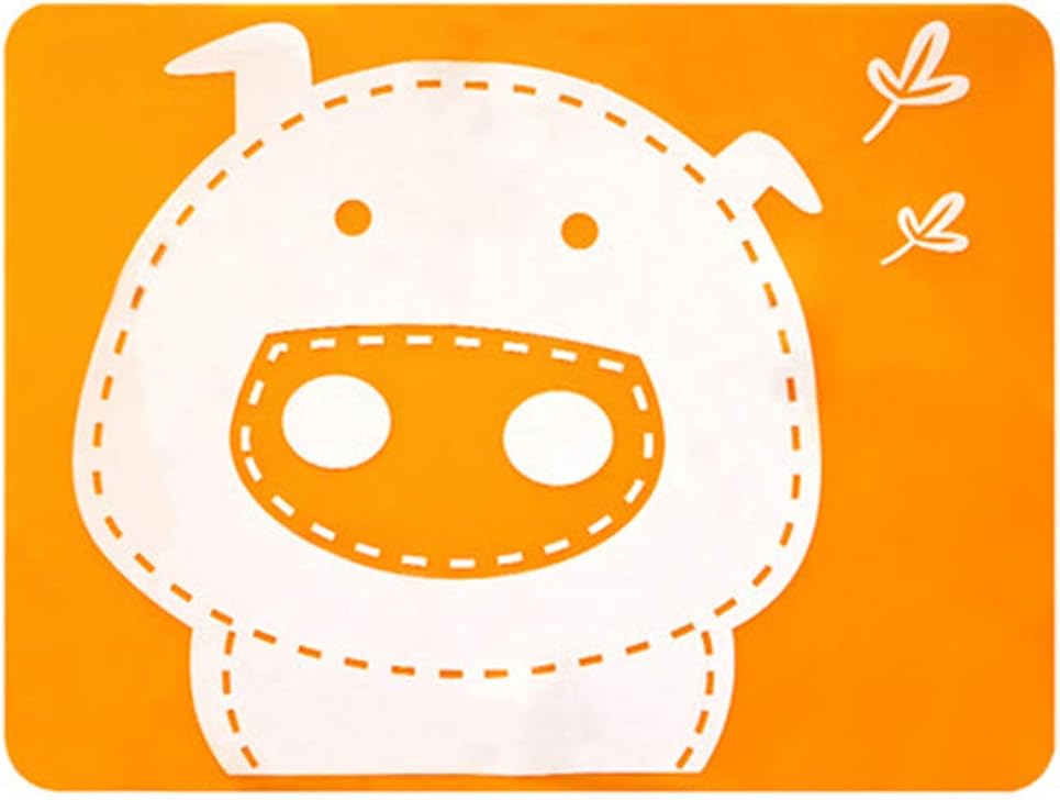 Top Estore Children's Silicone Placemat Rectangular Anti-Slip Heat Insulation Foldable Table Mat (Orange Pig)