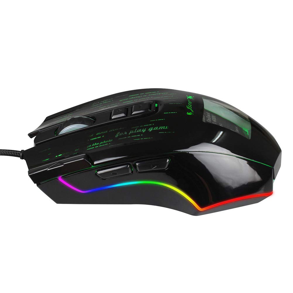Mysz do gier z pełnokolorowym podświetleniem RGB, mysz z 6-stopniową regulacją DPI, mysz komputerowa do gier e-sportowych, mysz z wielojęzycznym sterownikiem do domowego biura Double the comfort