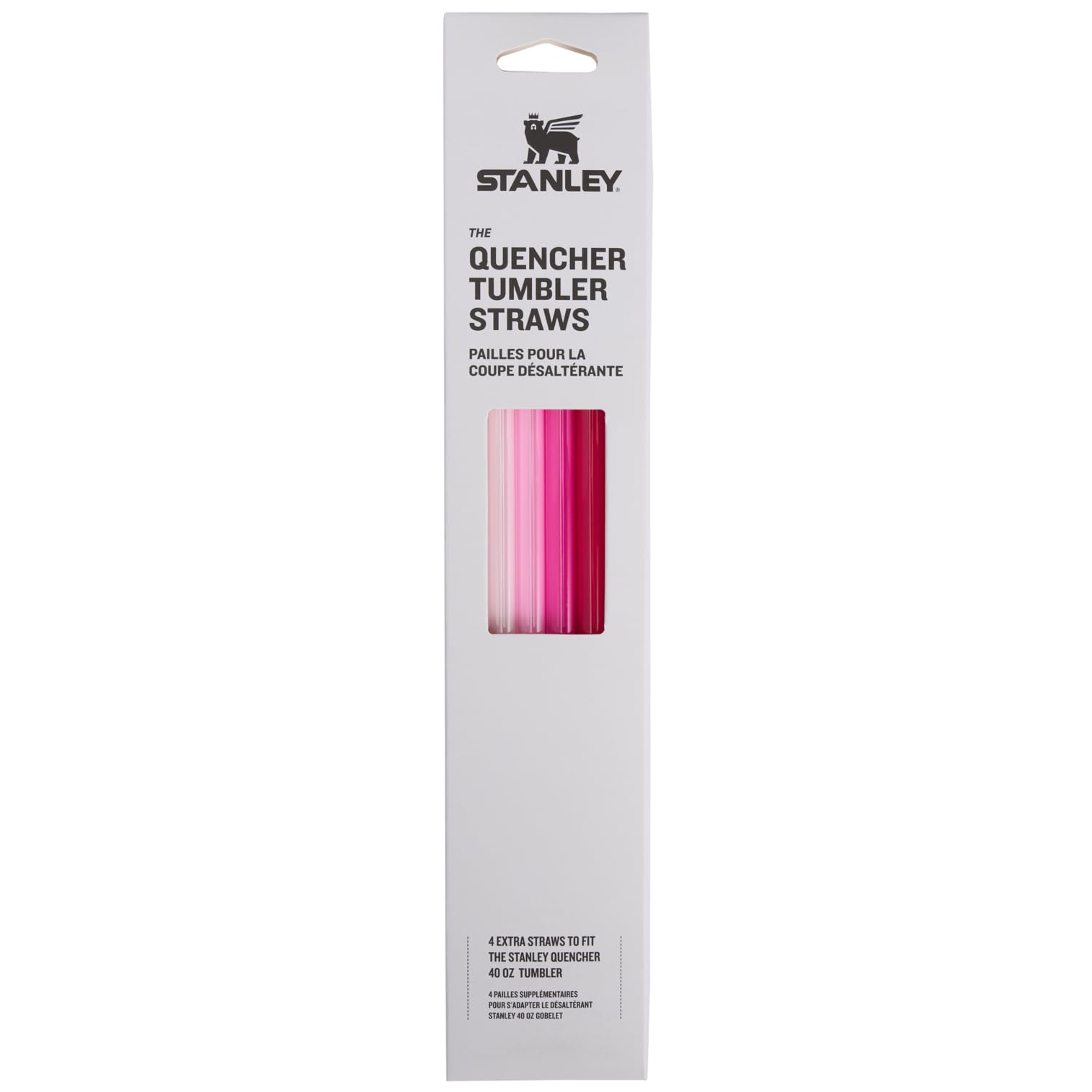 Stanley Reusable Quencher Straws | 4-Pack of BPA-Free, Reusable Straws for Clean Drinking | Perfect for Stanley's 40oz Tumblers | Pink