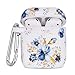 Airpod Case AIRSPO Airpods Case Cover for Apple AirPods 2&1 Cute Airpod Case for Girls Silicone Protective Skin Airpods Accessories with Keychain (Blue Flower 2 in 1)
