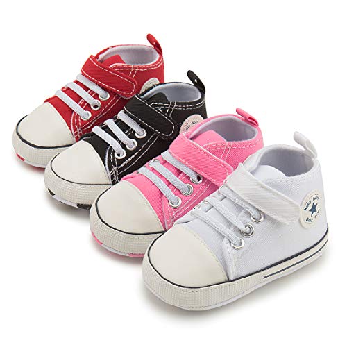 Tutoo Unisex Baby Boys Girls Star High Top Sneaker Soft Anti-Slip Sole Newborn Infant First Walkers Canvas Denim Shoes #TOP1