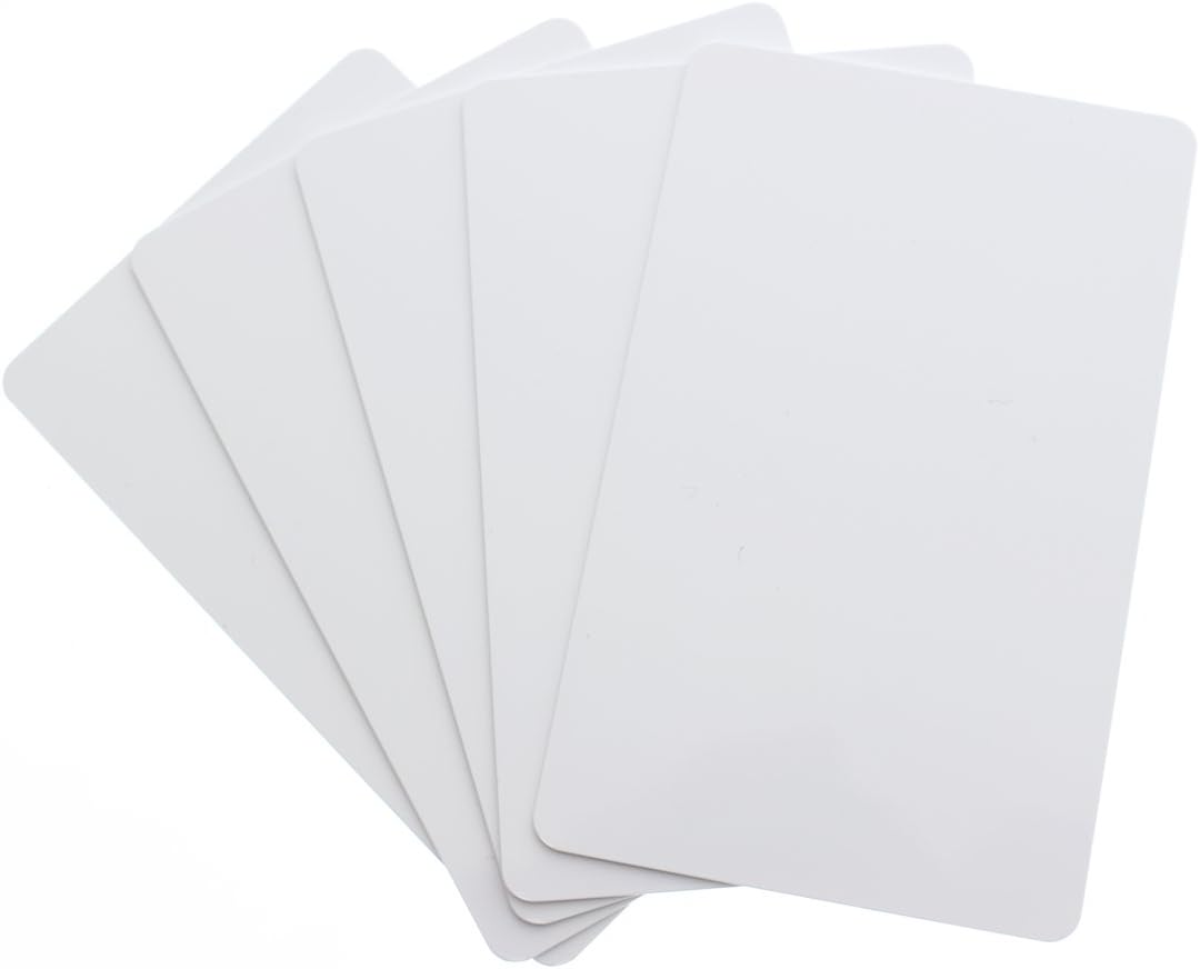 Bulk 1000 Pack - Premium Blank PVC Cards for ID Badge Printers - Graphic Quality White Plastic CR80 30 Mil (CR8030) By Specialist ID - Compatible with Most Photo ID Badge Printers (White)