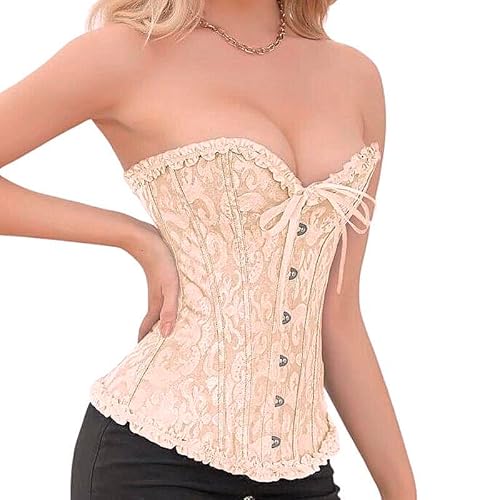 Corset Corpete Corselet Reduz e Modela Cintura Valoriza Busto Linha Casual Floral Creme M597