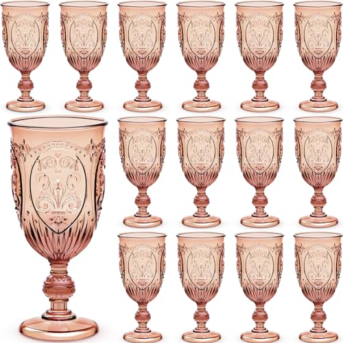 Wiwiqing 24 Pcs Plastic Wine Glasses Vintage Goblets,Rose Gold by Wiwiqing - Used condition - US$44.19