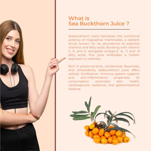 Image of The Herbal Chemist Sea Buckthorn Juice | Rich in Natural Vitamin C, Omega Fatty Acids & Antioxidants | Supports Immunity, Skin Glow & Digestion | Liquid Form | 500ml