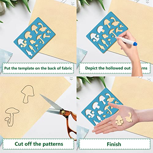 GORGECRAFT 2 Styles Mushroom Earrings Making Template Jewelry Shape Template Star Butterfly Patterns Reusable Acrylic Cutting Stencil for Leather Bracelets Jewelry Making DIY Painting Crafts 13x9cm - Image 3