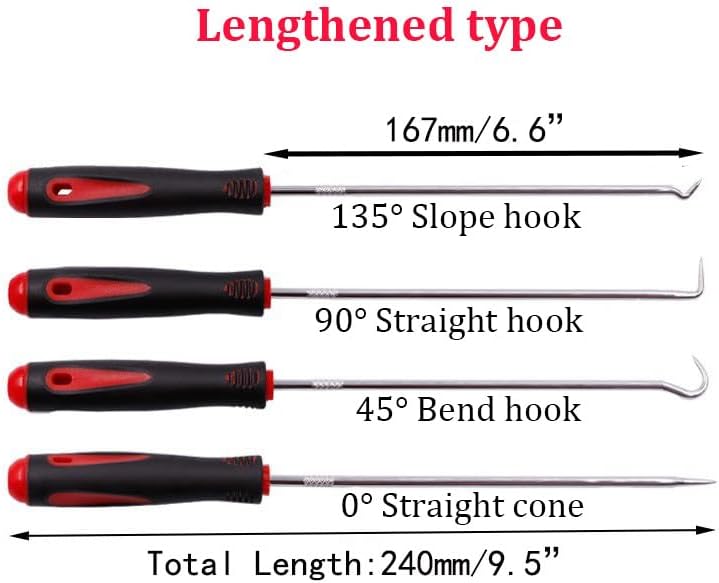 Miniatura 2 de ANDGROPAND (tipo alargado) Juego de 4 piezas, gancho para sello de aceite, tira del gancho, destornillador de sello de aceite, tira del gancho y