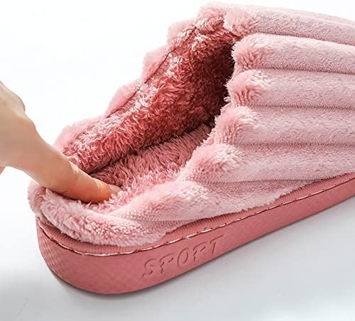 Image of Unisex Winter Flip Flop Slipper for Men and Women Soft Faux Fur Slip On Indoor Home Slides Slipper for Bedroom Sandals